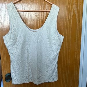 Banana Republic factory off white lace tank top